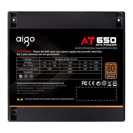 Aigo AT650 650 W Certificado 80+ Bronze  ATX