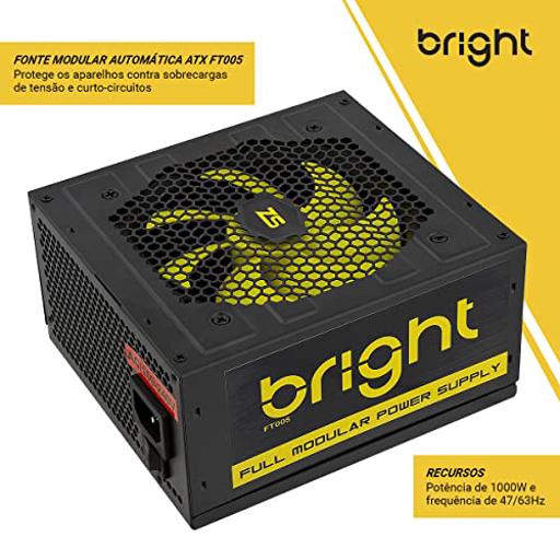 Bright 1000W Preto / Amarelo 1000 W Full-Modular ATX12V