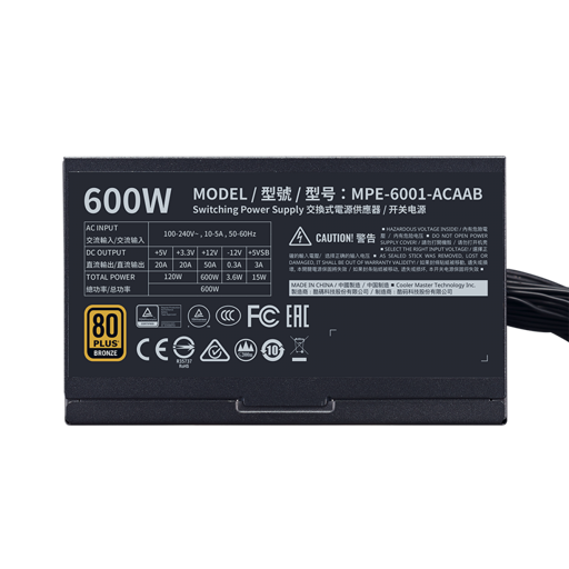 Cooler Master MWE V2 600 W Certificado 80+ Bronze  ATX