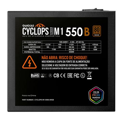 Gamdias Cyclops M1-550B 550 W Certificado 80+ Bronze  ATX