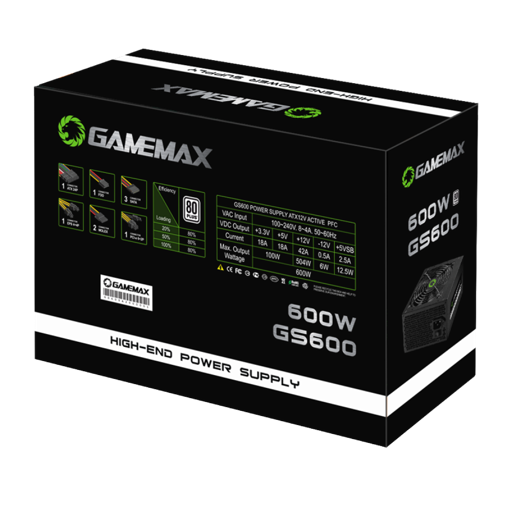 Gamemax 600W 600 W Certificado 80+ White  ATX12V