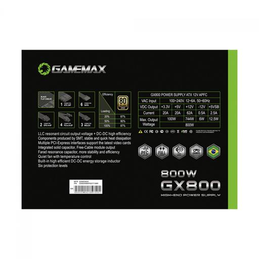 Gamemax GX 800W 800 W Certificado 80+ Gold  ATX12V