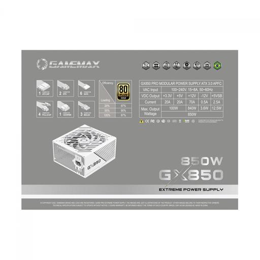 Gamemax GX PRO Branco 850W 850 W Certificado 80+ Gold Full-Modular ATX12V