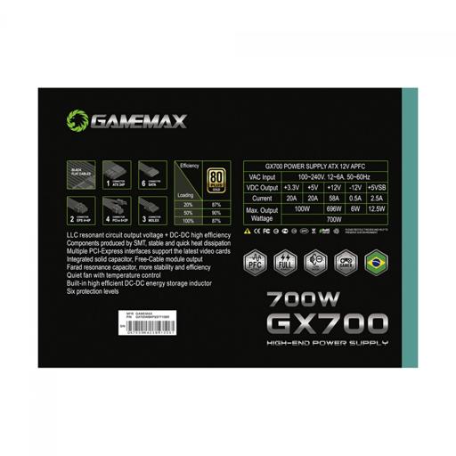 Gamemax GX700 700 W Certificado 80+ Gold  ATX12V / EPS12V