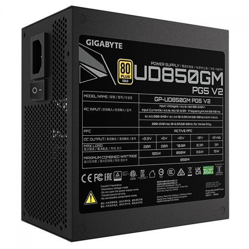 Gigabyte UD850GM PG5 V2 850 850 W Certificado 80+ Gold Full-Modular ATX