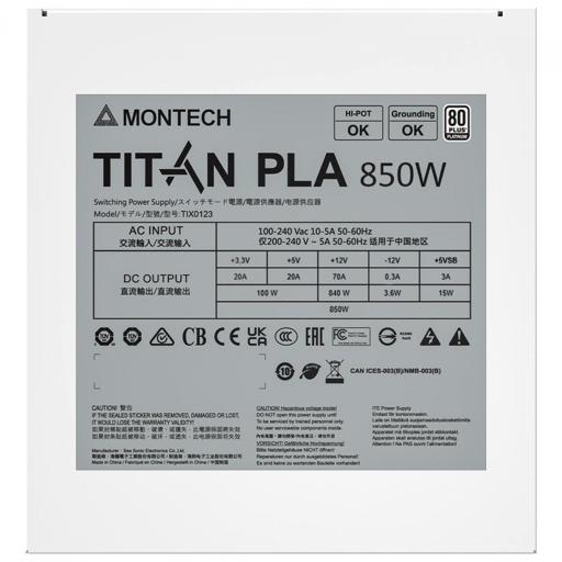 Montech TITAN PLA 850 850 W Certificado 80+ Platinum Full-Modular ATX