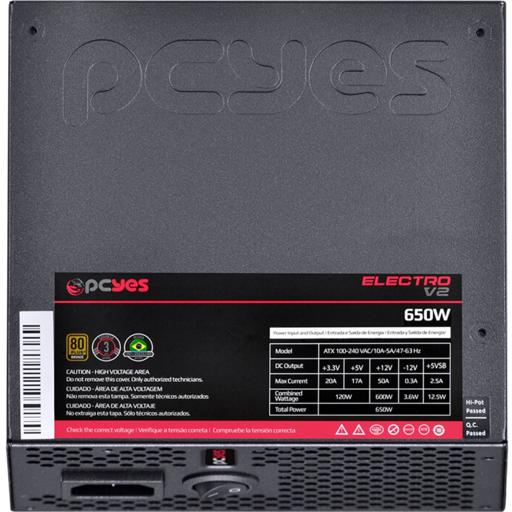 PCYes Electro V2 650 W Certificado 80+ Bronze  ATX