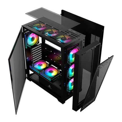 Acegeek Flipped-M ATX Mid Tower (Preto)