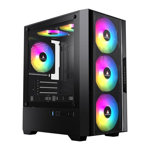 Acegeek Stratus Glass MicroATX Mid Tower (Preto)
