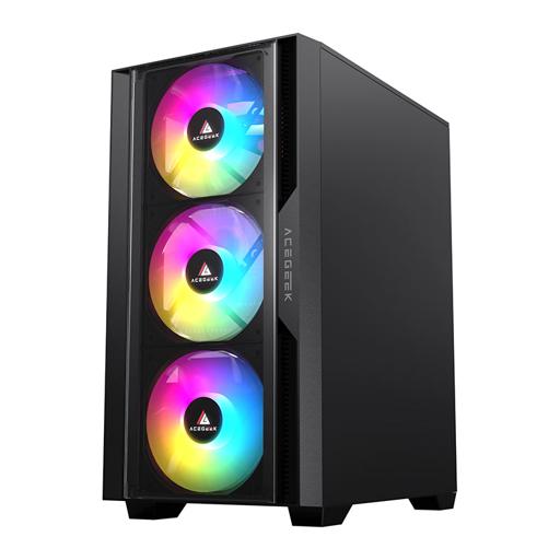 Acegeek Stratus Glass MicroATX Mid Tower (Preto)