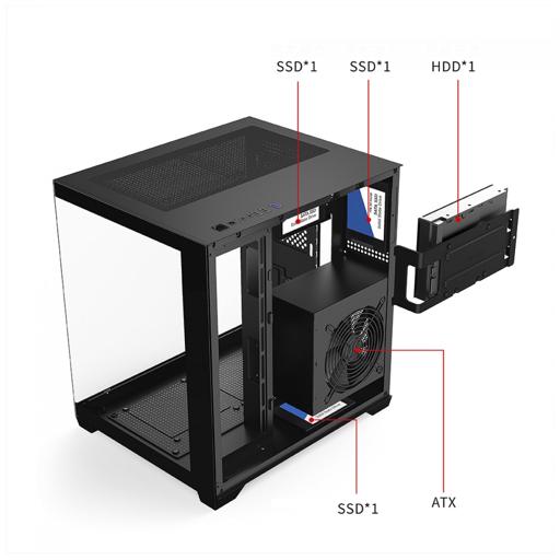 BRX Xtreme Glacier MicroATX Mini Tower (Preto)