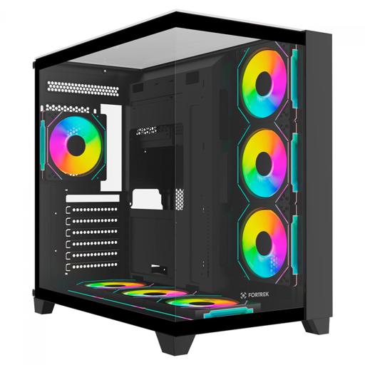 Fortrek Clarity Full Glass Aquário Black ATX Mid Tower (Preto)
