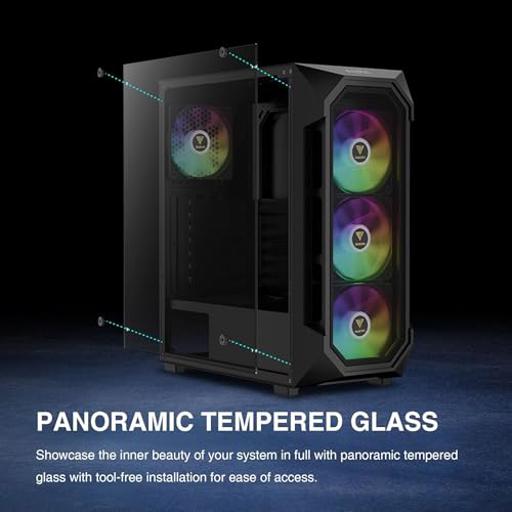 Gamdias Aura GC1 Elite ARGB ATX Mid Tower (Preto)