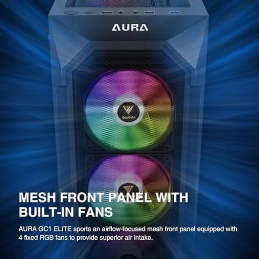 Gamdias Aura GC1 Elite ARGB ATX Mid Tower (Preto)