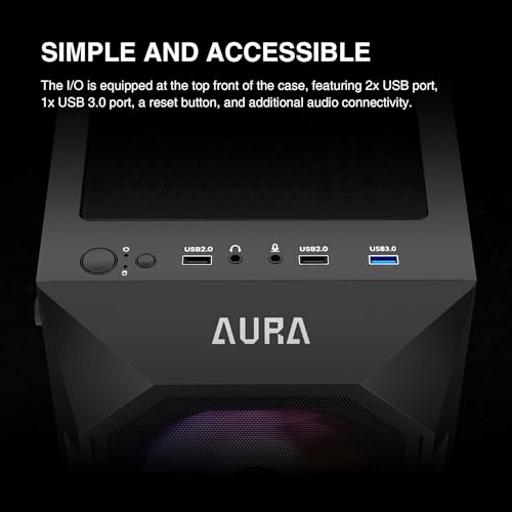 Gamdias Aura GC1 Elite ARGB ATX Mid Tower (Preto)