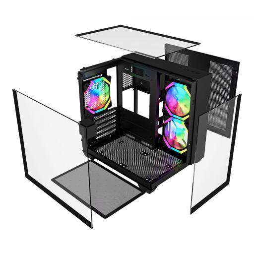 Gamer Ninja Clear Cube MicroATX Mid Tower (Preto)