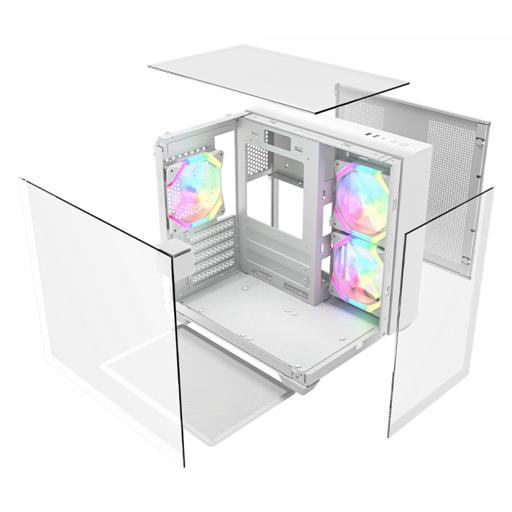 Gamer Ninja Clear Cube MicroATX Mid Tower (Branco)