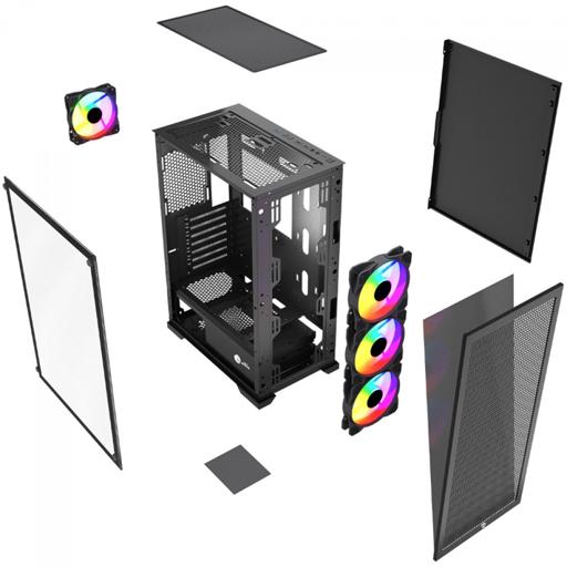 Gabinete Gamer Ninja Kurama ATX Mid Tower (Preto) - MEUPC.NET