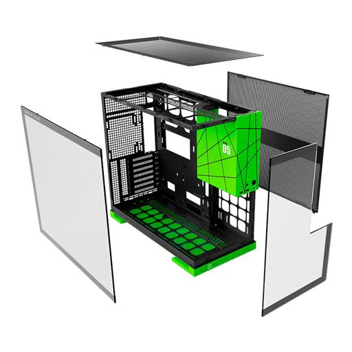 Geometric Future Model 5 ATX Mid Tower (Preto / Verde)