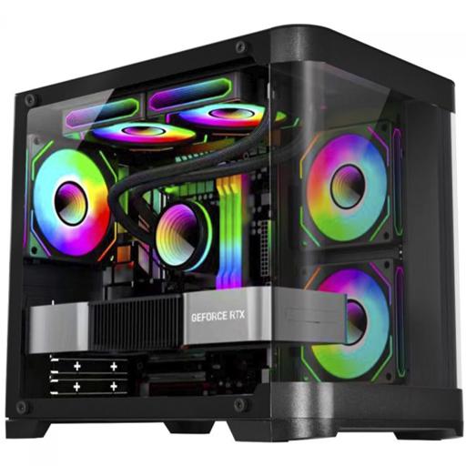 K-MEX Aquário Curva CG-01AG MicroATX Mini Tower (Preto)