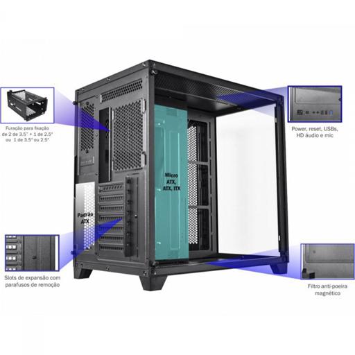 K-MEX Space ATX Mid Tower (Preto)
