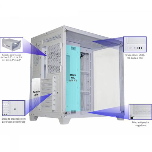 K-MEX Space ATX Mid Tower (Branco)
