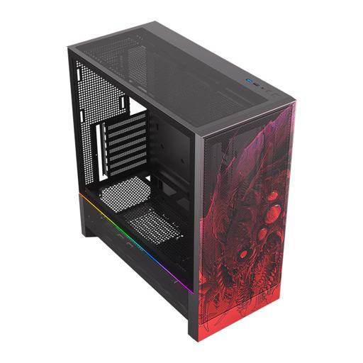 Redragon Strafe Flow Infernal Dragon ATX Mid Tower (Preto / Vermelho)