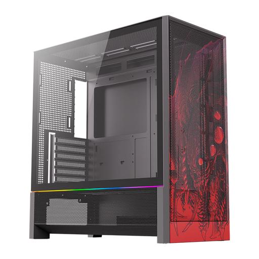 Redragon Strafe Flow Infernal Dragon ATX Mid Tower (Preto / Vermelho)