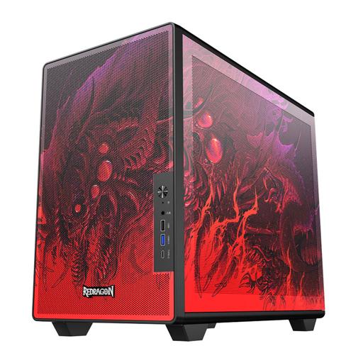 Redragon Strafe Neo Infernal Dragon ATX Mid Tower (Preto / Vermelho)