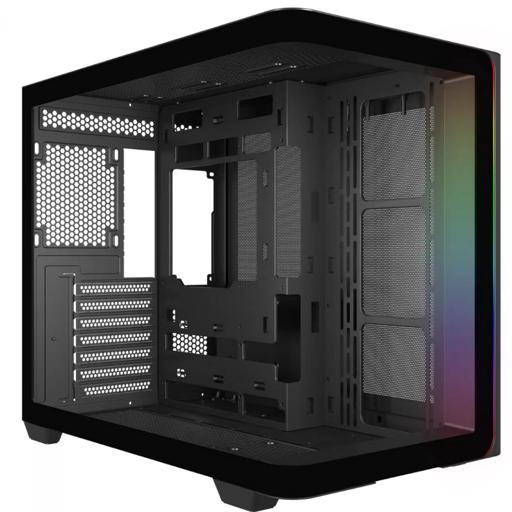 Superframe Power Cube Cristal ATX Mid Tower (Preto)