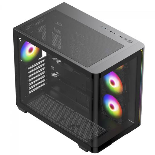 Superframe Power Cube Cristal ATX Mid Tower (Preto)