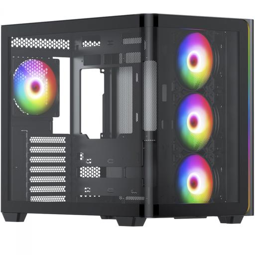 Superframe Power Cube Cristal ATX Mid Tower (Preto)