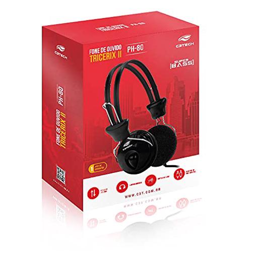 C3 Tech PH-80BK Tricerix Com fio