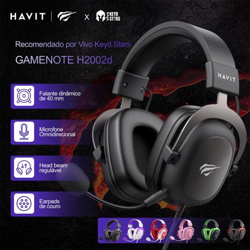 Havit HV-H2002D Pink Com fio