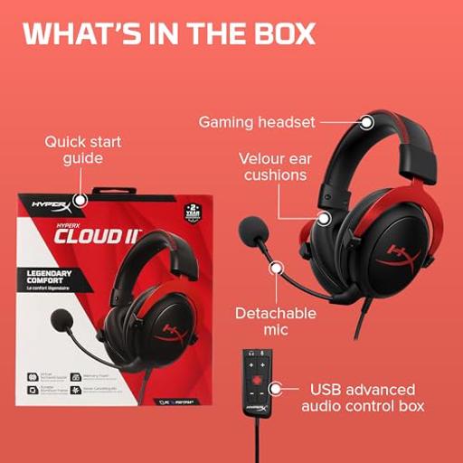 HyperX Cloud II Preto / Vermelho Com fio