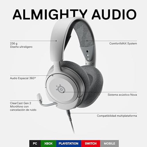 SteelSeries Arctis Nova 1 Branco Com fio
