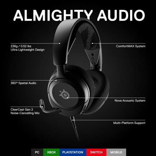 SteelSeries Arctis Nova 1 Preto Com fio
