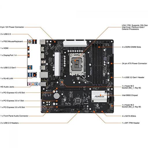 ASRock B660M Phantom Gaming 4 Micro ATX LGA 1700