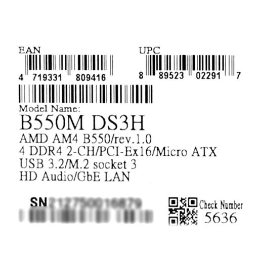 Gigabyte B550M DS3H Micro ATX AM4