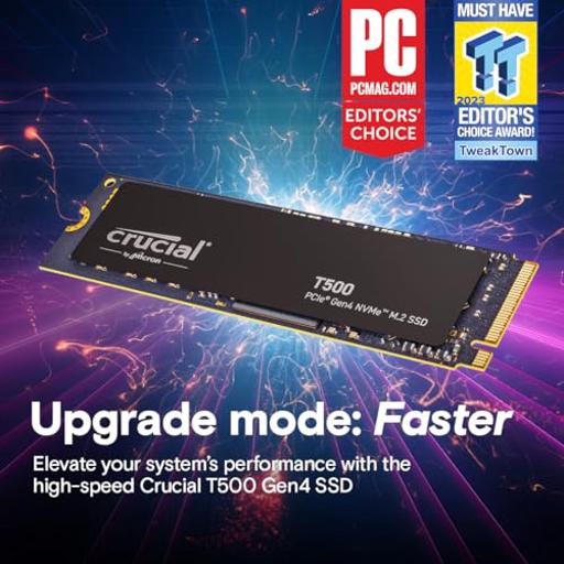 Crucial T500 500 GB M.2-2280  PCIe 4.0 X4  NVME SSD
