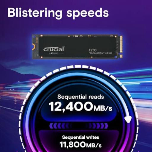 Crucial T700 1 TB M.2-2280  PCIe 5.0 X4  NVME SSD
