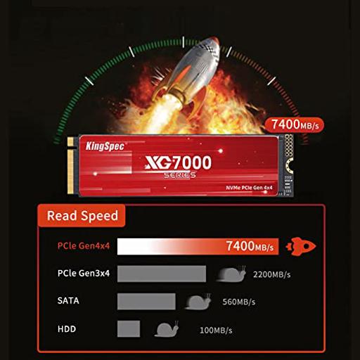 KingSpec XG7000 2 TB M.2-2280  PCIe 4.0 X4  NVME SSD