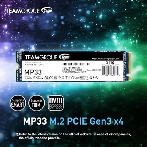 TeamGroup MP33 1 TB M.2-2280  PCIe 3.0 X4  NVME SSD