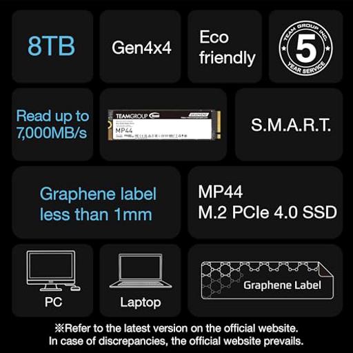 TeamGroup MP44 4 TB M.2-2280  PCIe 4.0 X4  NVME SSD