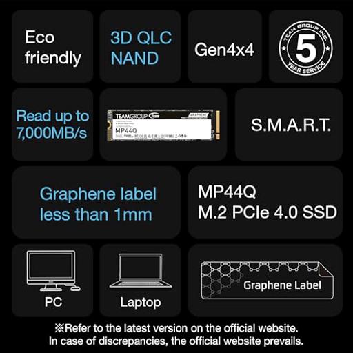 TeamGroup MP44Q 4 TB M.2-2280  PCIe 4.0 X4  NVME SSD