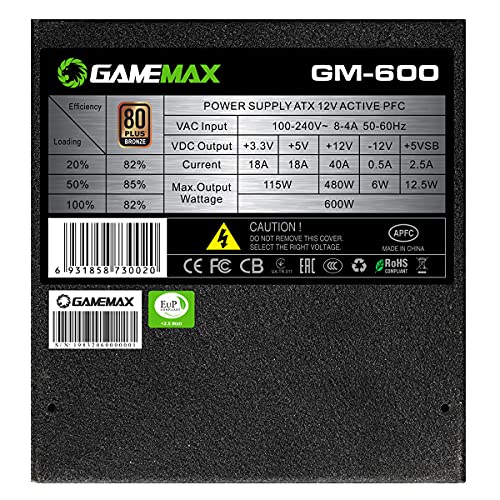 GameMax GM600 600 W Certificado 80+ Bronze Semi ATX