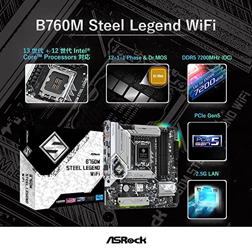ASRock B760M Steel Legend WiFi Micro ATX LGA 1700